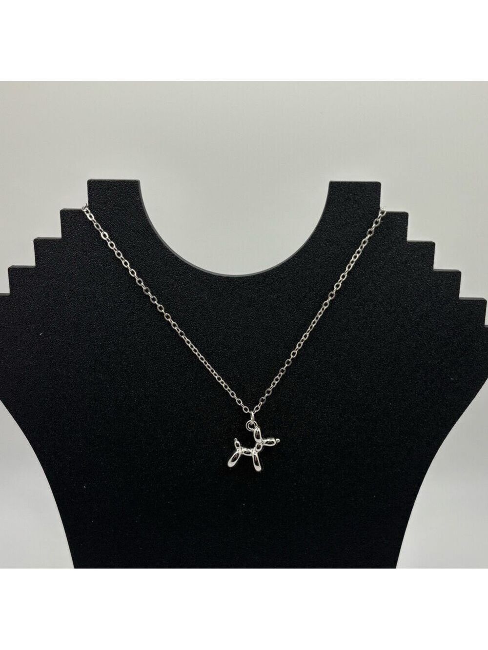 Silver Balloon Dog Pendant Necklace